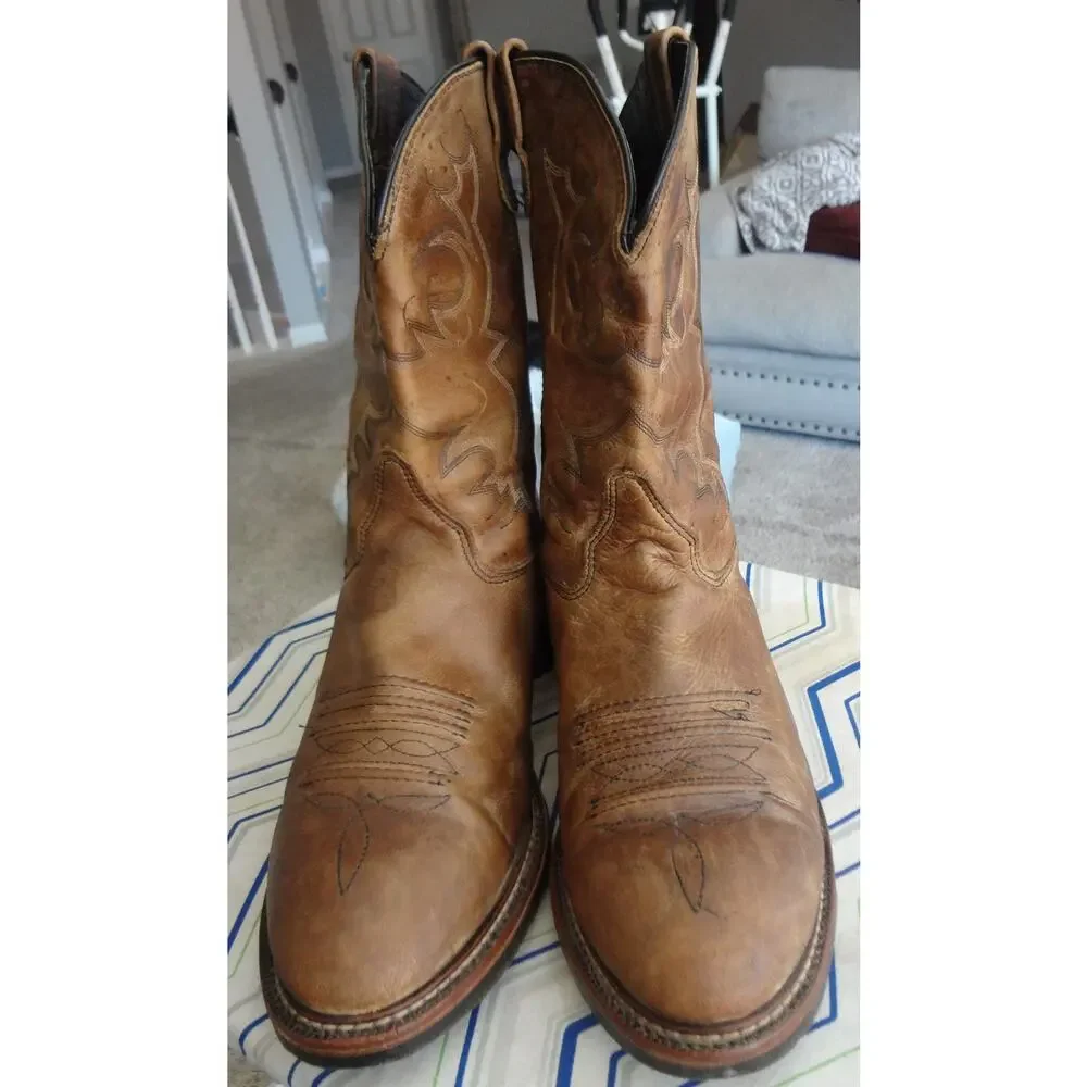 Double H DH3599 Mens 11 2E Extra Wide EE Brown USA Cowboy Western Boot Roper